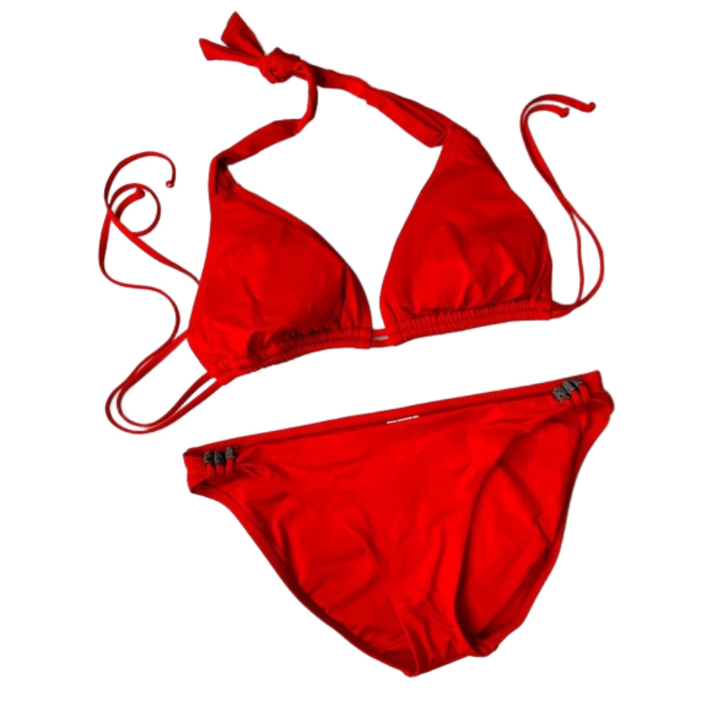 Becca by Rebecca Virtue 2-piece red bikini swimsuit. Top C/D bottom Large